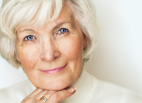 Older woman looking at camera