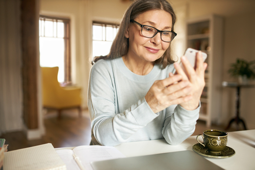 Woman looking at phone 