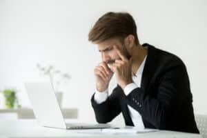 Man looking at laptop