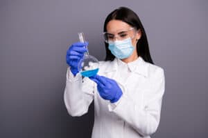 doctor measuring chemicals 