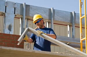 construction worker with protective eyeglasses